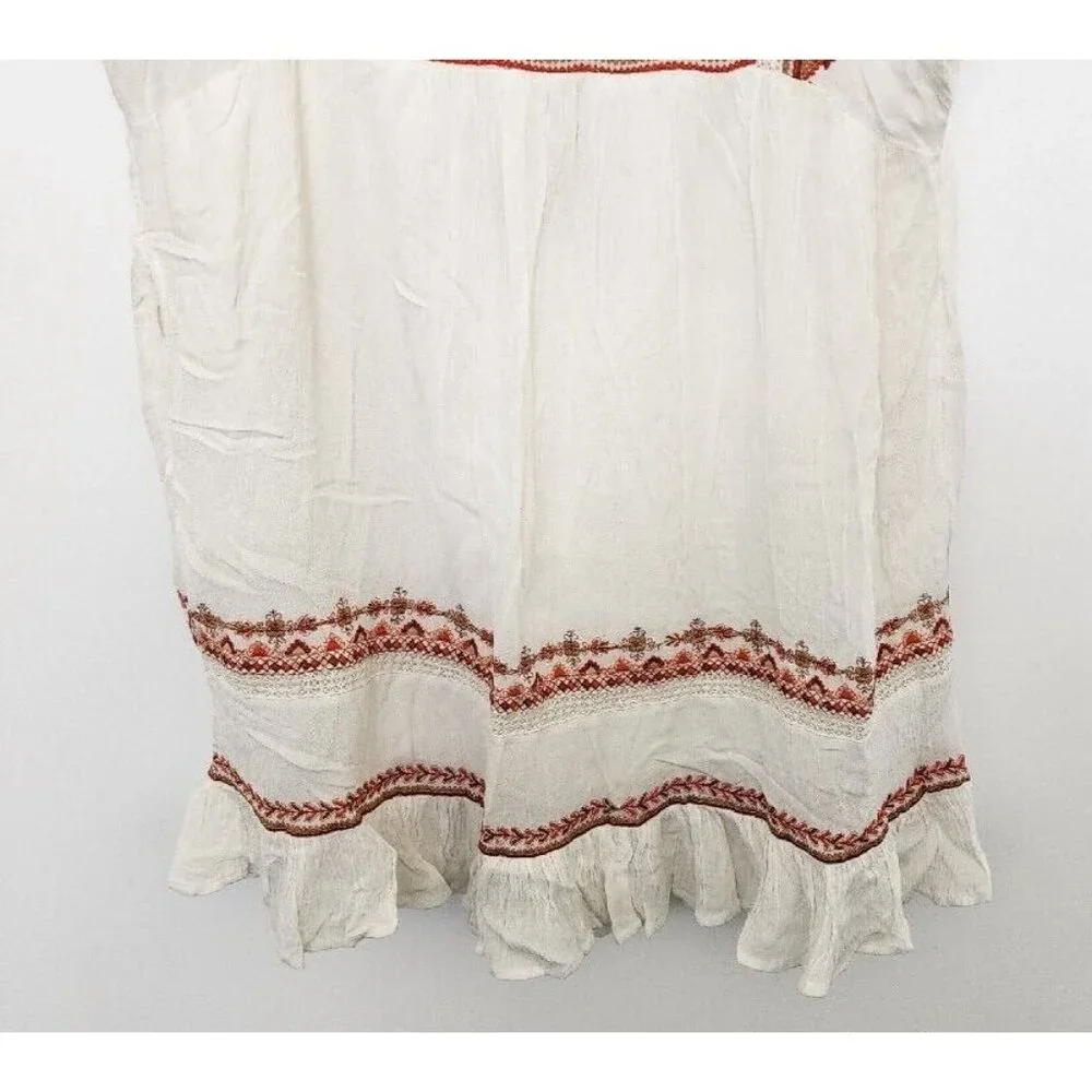 Free People Mini Dress Sunrise Wanderer Boho Tribal Pattern w/ Pockets Small - Picture 5 of 13